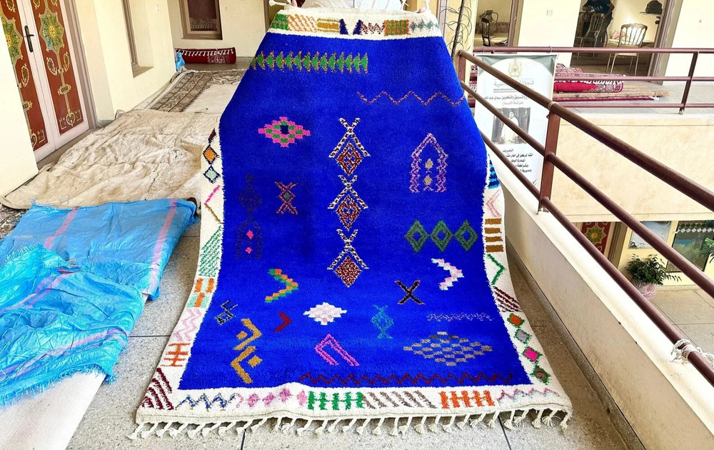Boho Moroccan Rug – Vintage Berber Wool Carpet, Hand-Knotted Tribal Art