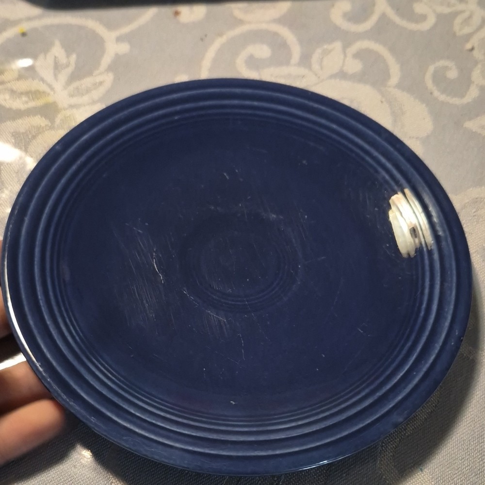 Fiesta Blue 7 in Plate USA Ceramic Round Glossy Solid