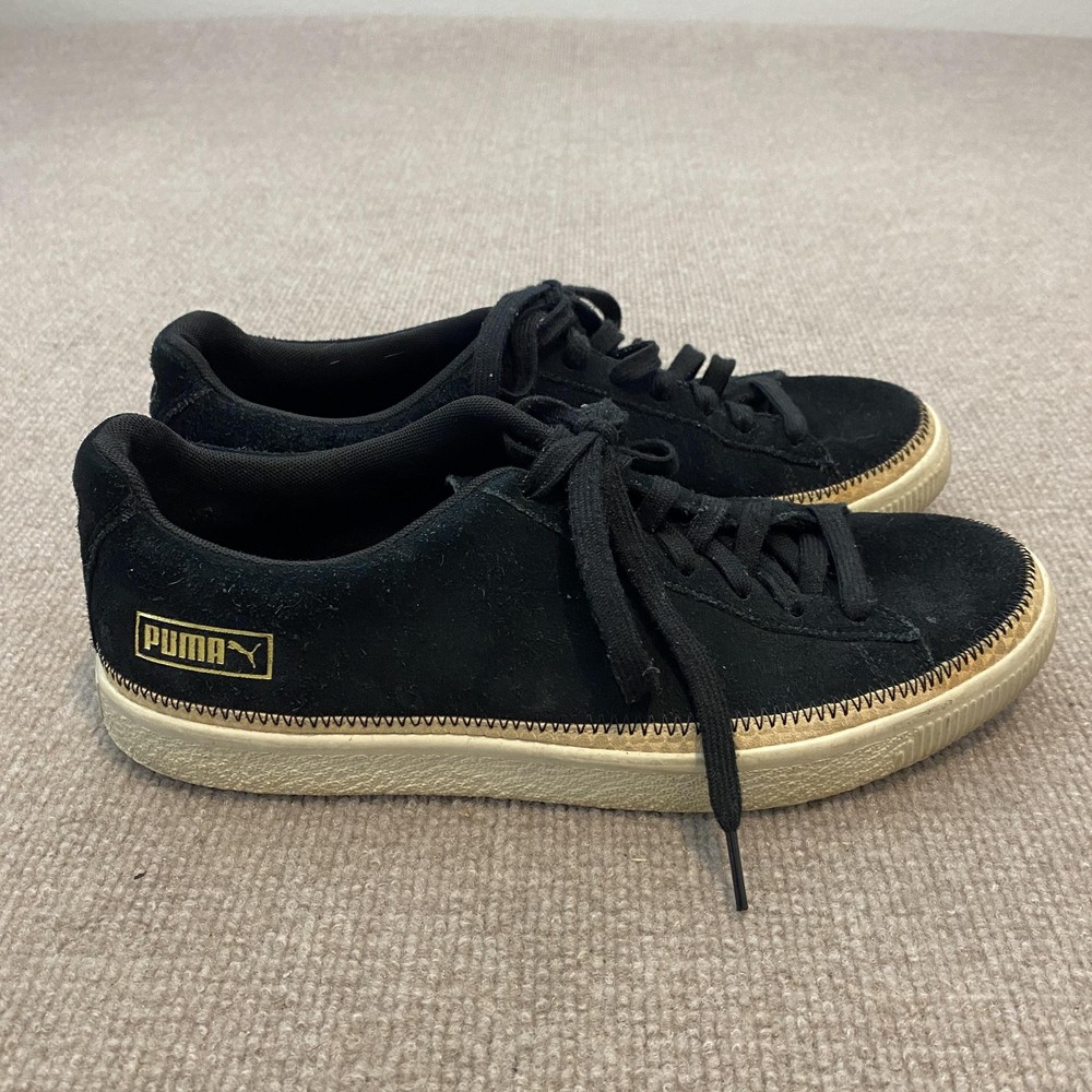 Puma Shoes Mens Size 10.5 Black Suede Low Top Casual Sneakers Comfort 371749-01