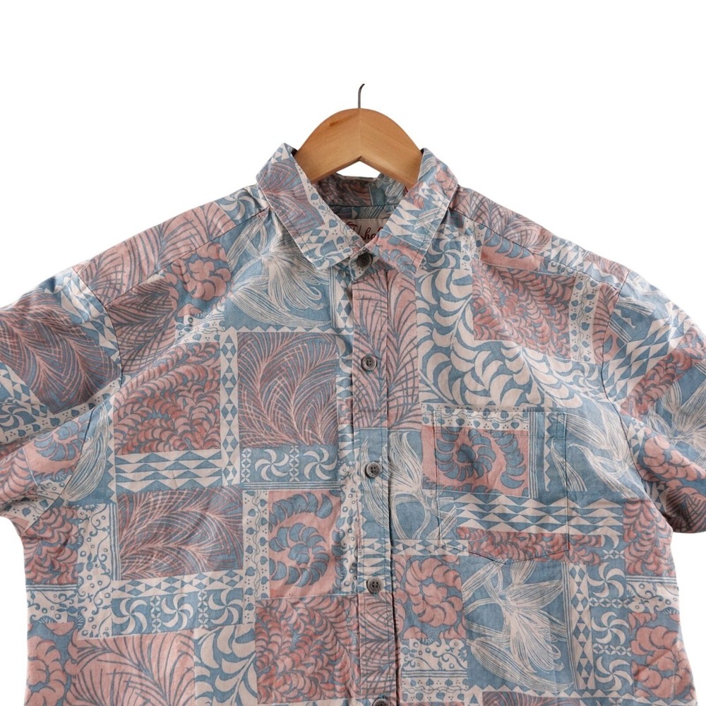 Kahala Mens M Aloha Shirt Hand Crafted Hawaii USA Patchwork Tropical Print