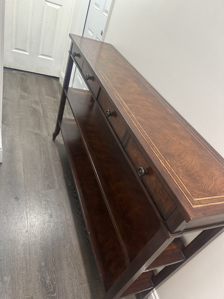 Theodore Alexander Brooksby Rectangular Console Table, Mahogany, 4 Drawers, Bro…