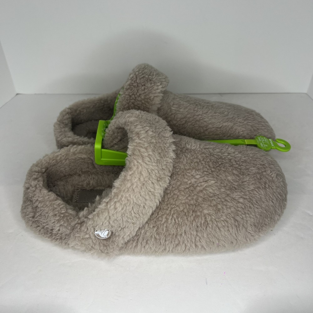 New CROCS Womens CLASSIC COZY SLIPPER 209386-195 MUSHROOM Men’s Size 6, WMNS 8