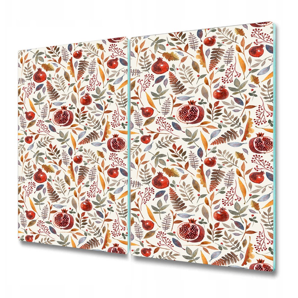 Glass Kitchen Chopping Board Autumn berries Watercolour Colourful 2x30x52