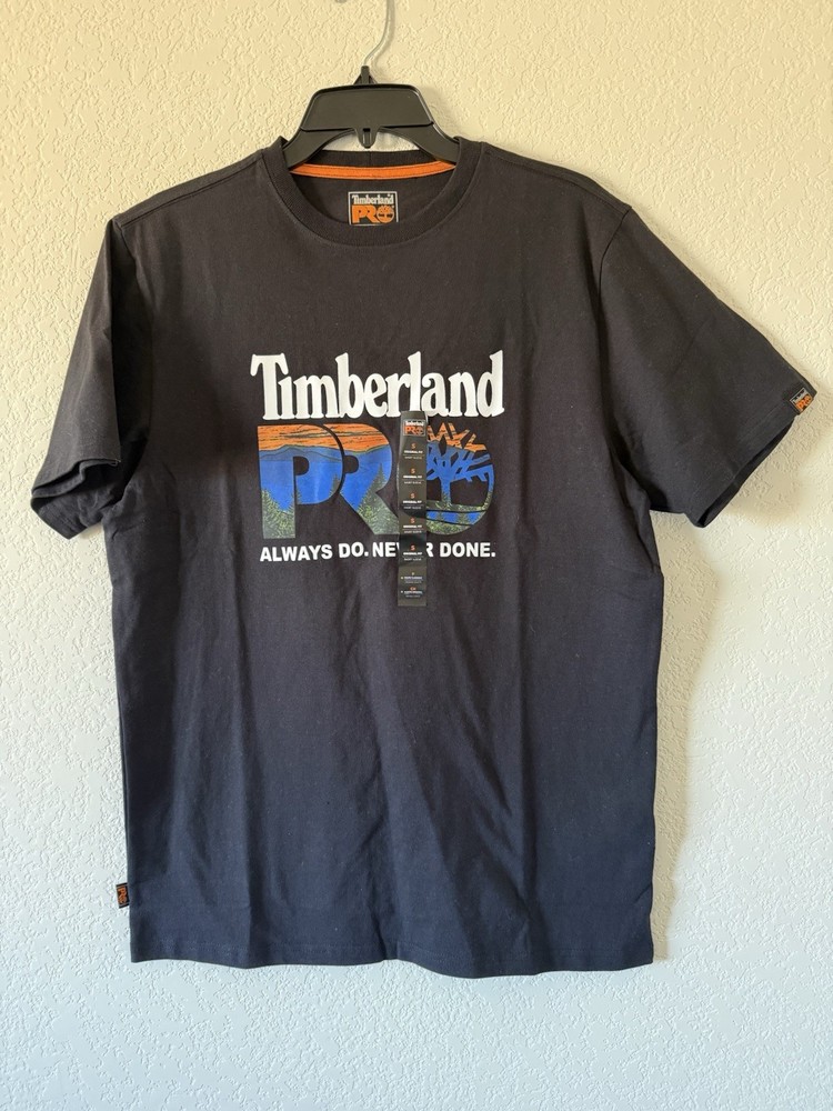 Men's Timberland PRO Core Logo T-Shirt Athletic Fit Black NWT Men's Size Small
