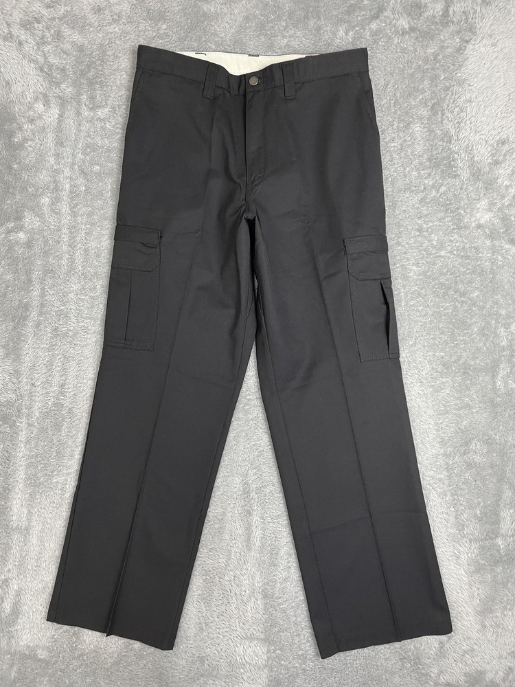 Dickies Pants Mens 34x32 Black Cargo Regular Fit Workwear Utility Twill