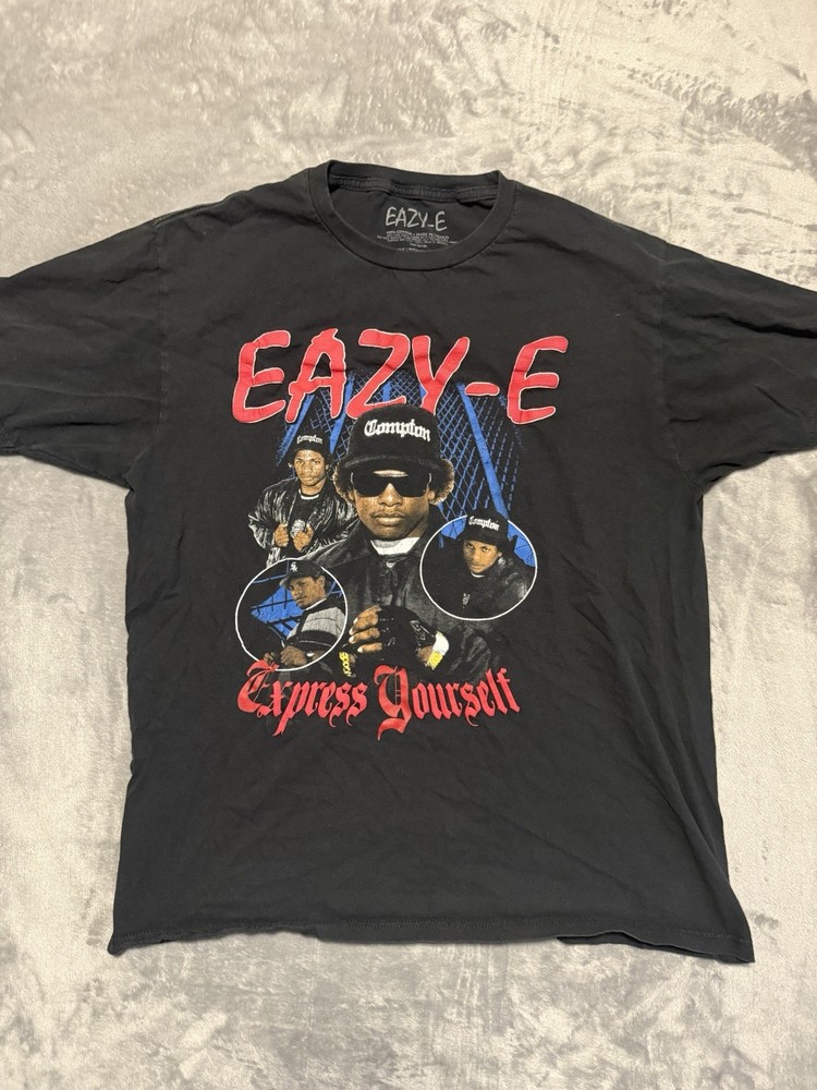 Eazy-E T-Shirt Express Yourself Puff Paint Ruthless Records Size Large L
