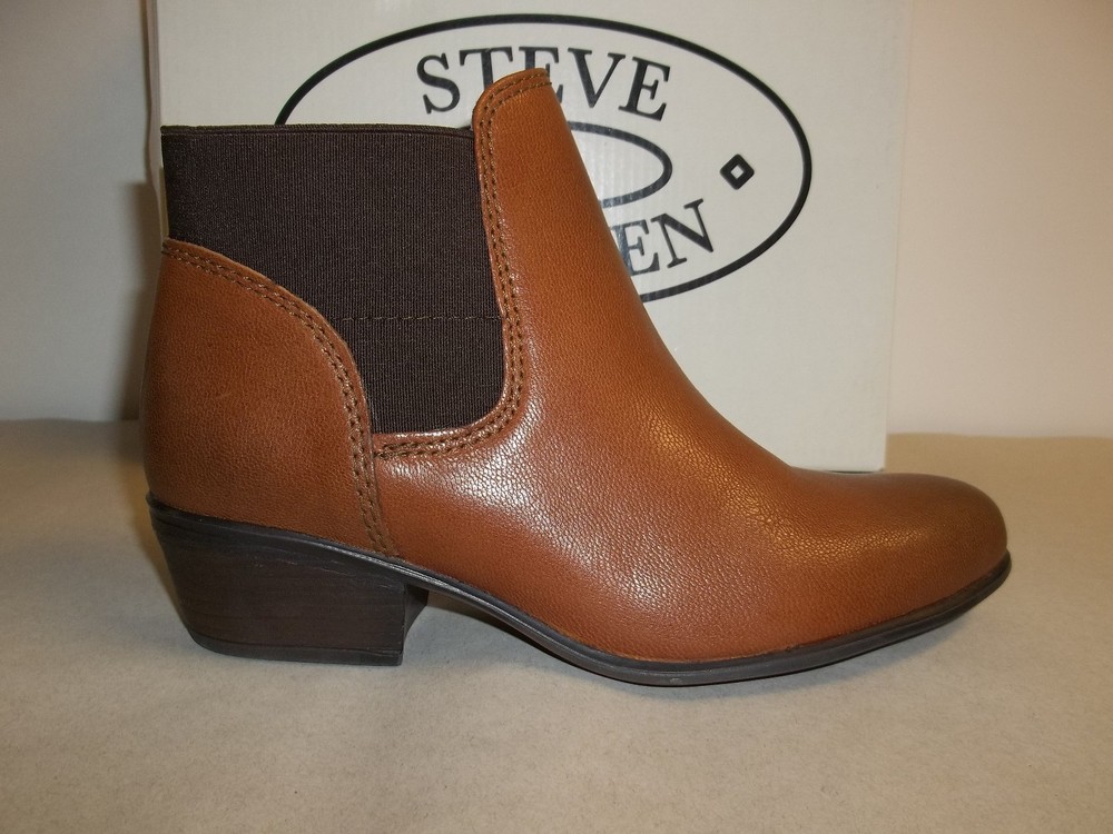 Steve Madden Size 6 M Rozamare Dark Cognac Leather Ankle Boots New Womens Shoes