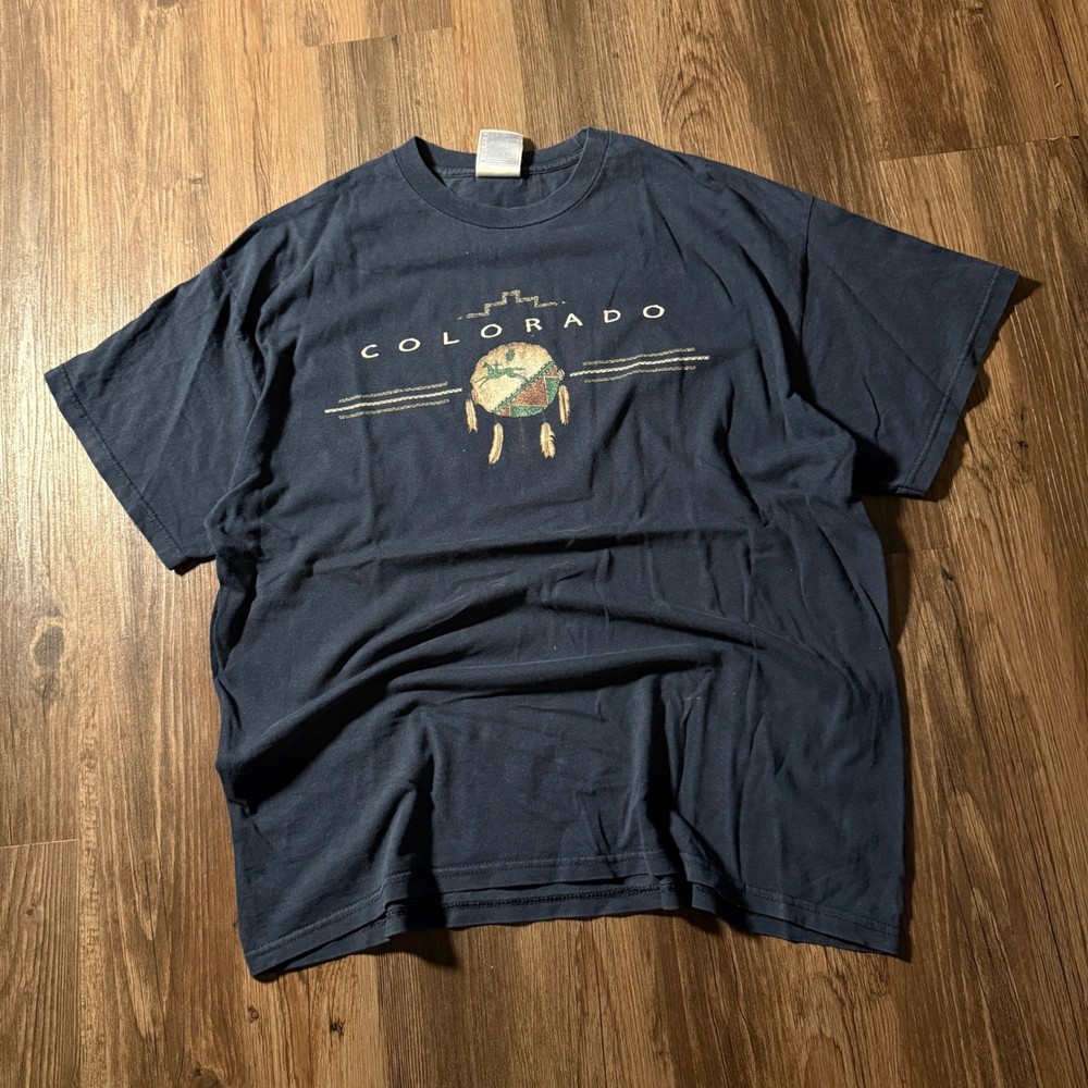 Vintage 90s Colorado Graphic T Shirt Tennessee River XL Native American