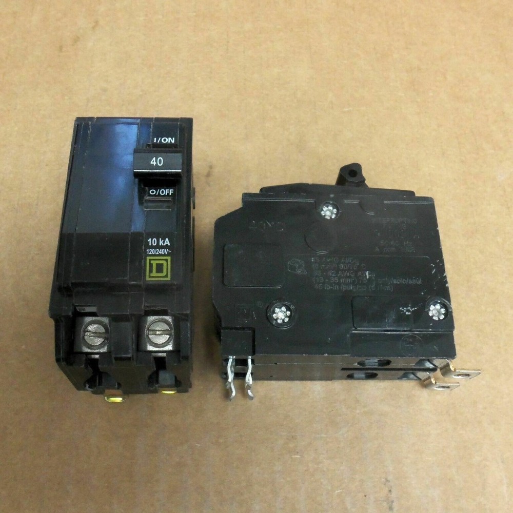 NEW Square D QOB240 2 Pole 40 Amp 120V Circuit Breaker Yellow