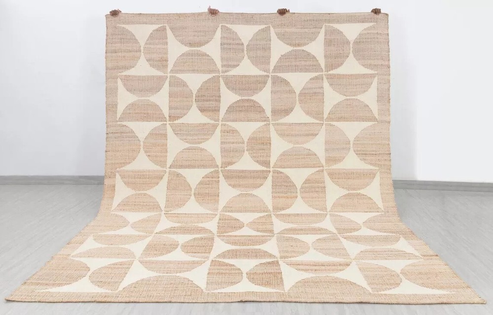 Natural Jute Ivory High Quality Hand Woven Premium Quality Boho Style Rugs,