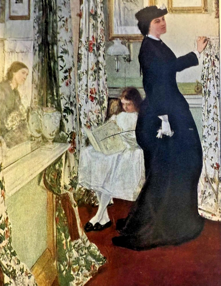 1917 Vintage Magazine Illustration The Music Room by James McNeill Whistler