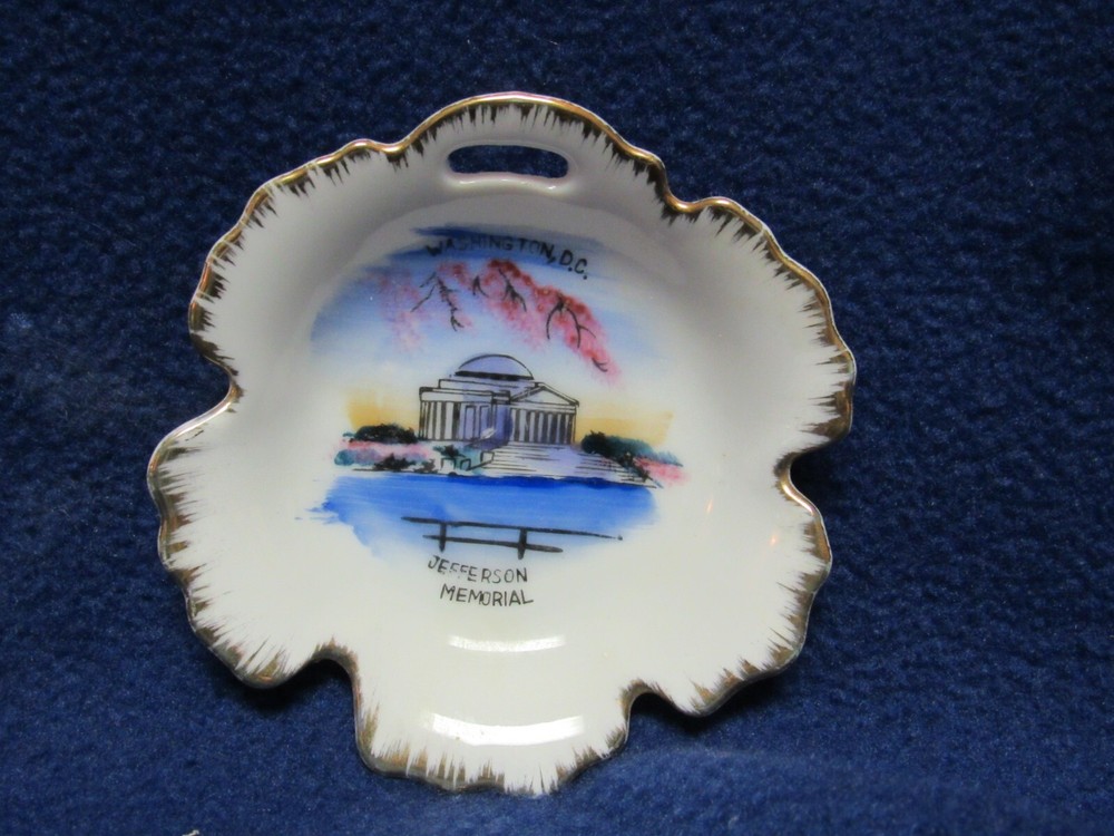 Small Porcelain Dish Made Japan Washington DC Jefferson Memorial Building Image