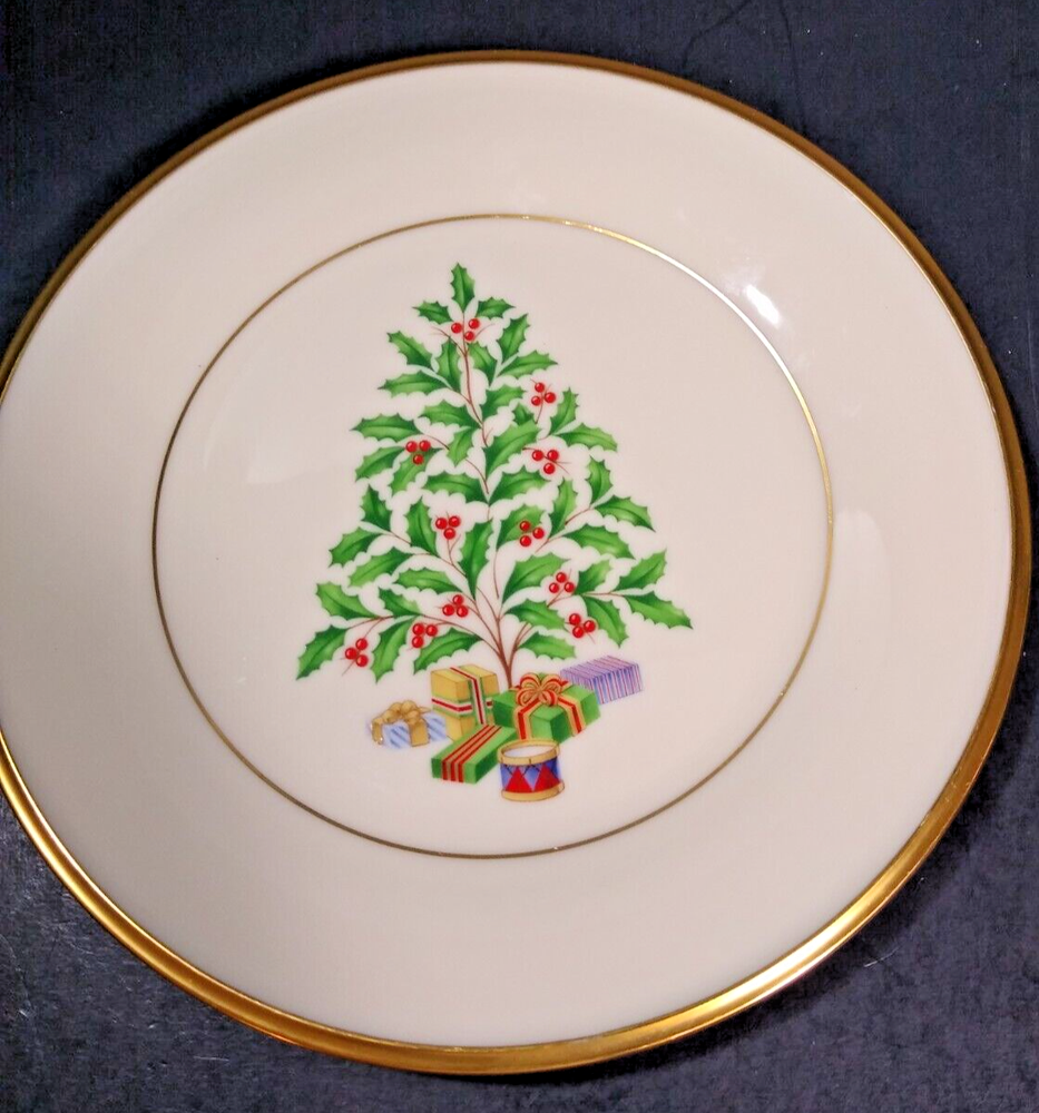 Lenox Holiday Christmas Tree Accent Salad Plate 8