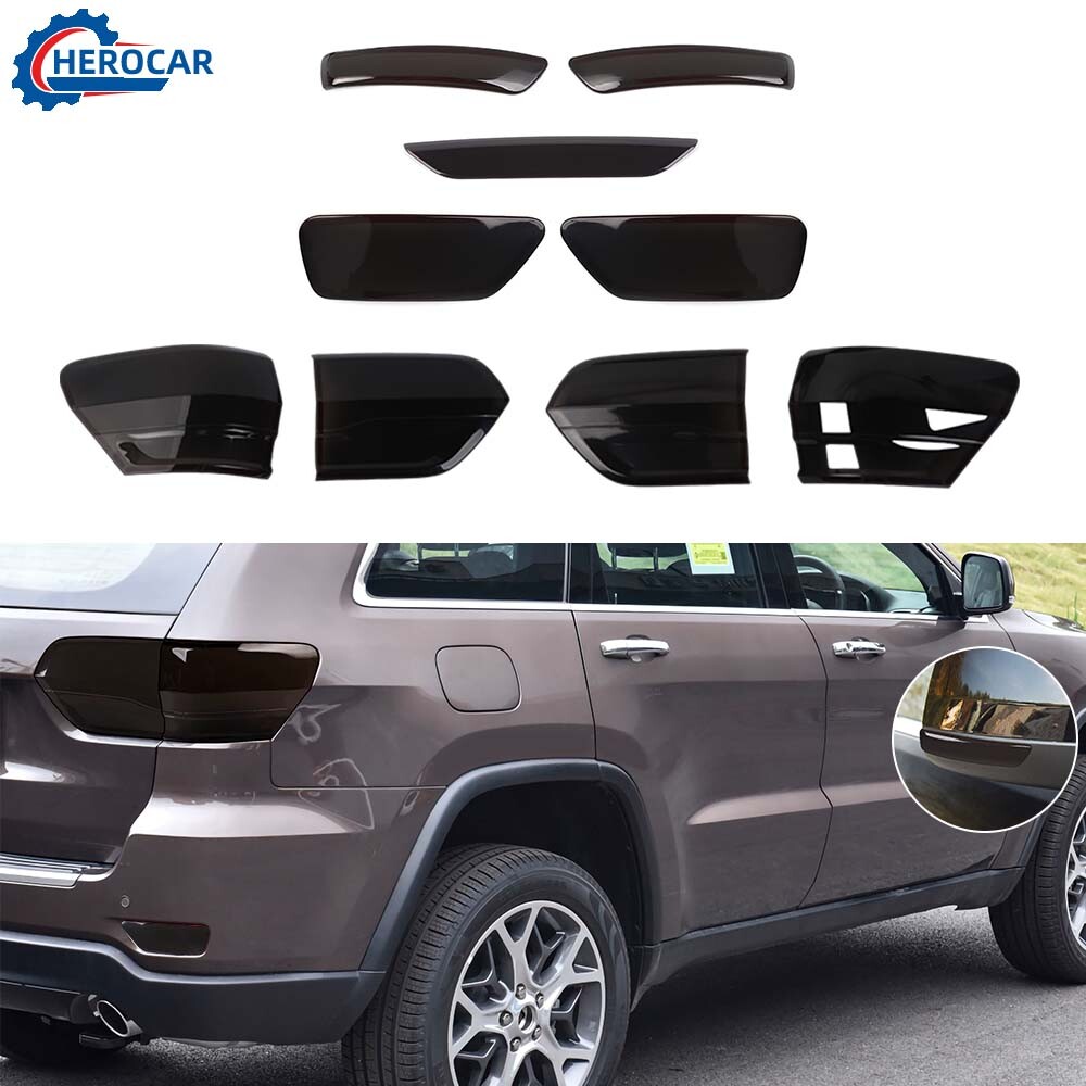 Translucent Taillight Rear Fog Light  Cover Trim for Jeep Grand Cherokee 2011-23