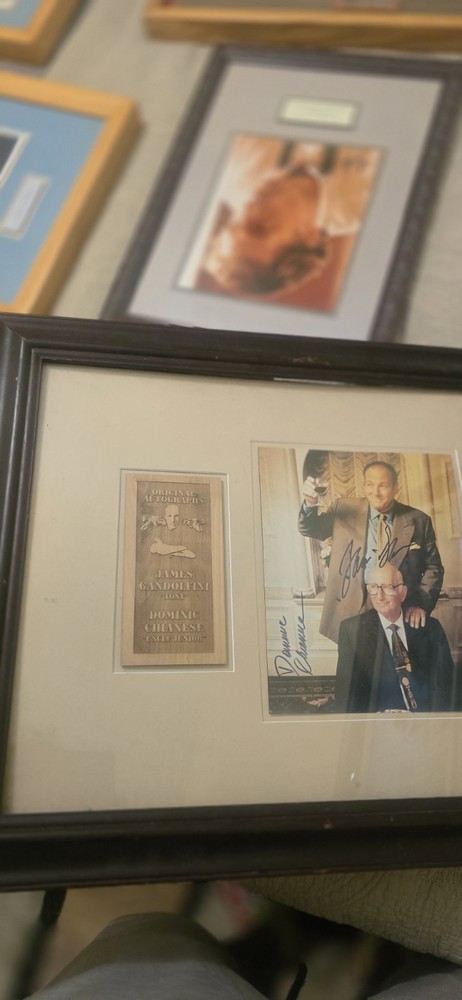 The Sopranos Autographed Photo James Gandolfini & Dominic Chianese Framed
