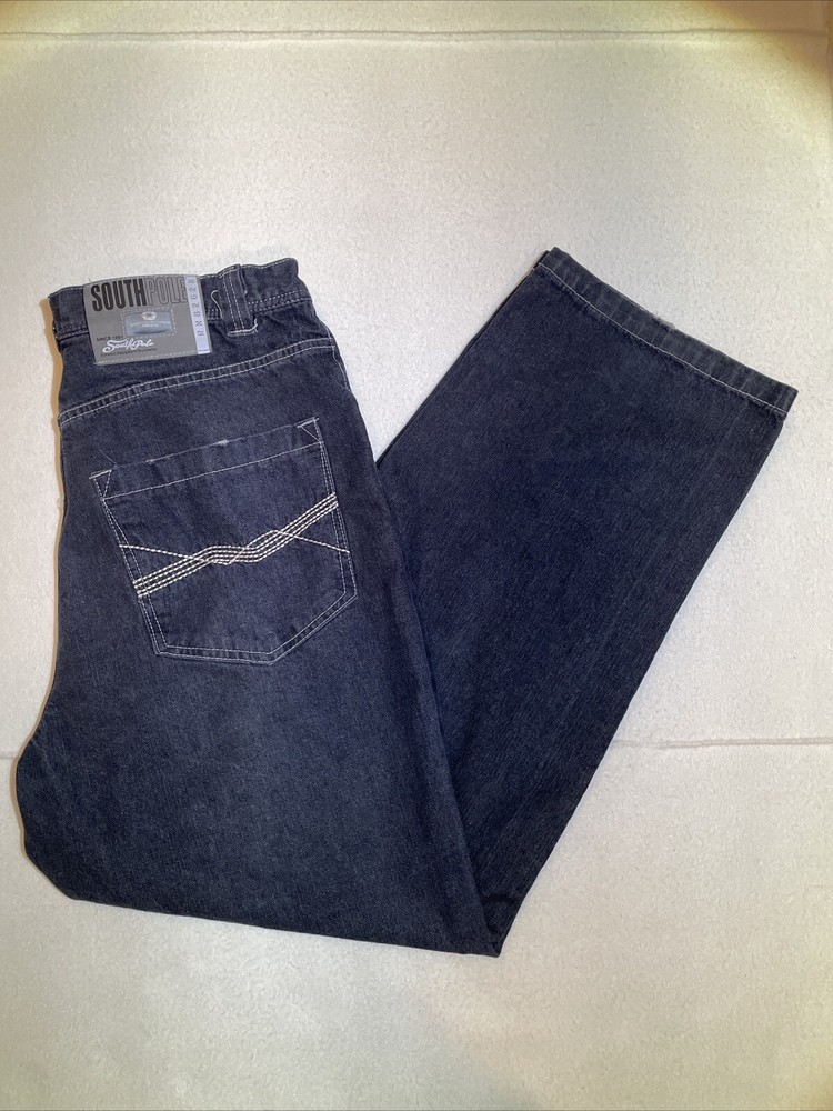 South Pole Y2K Wide Leg Embroidered Logo Denim Jeans Men’s Size 34