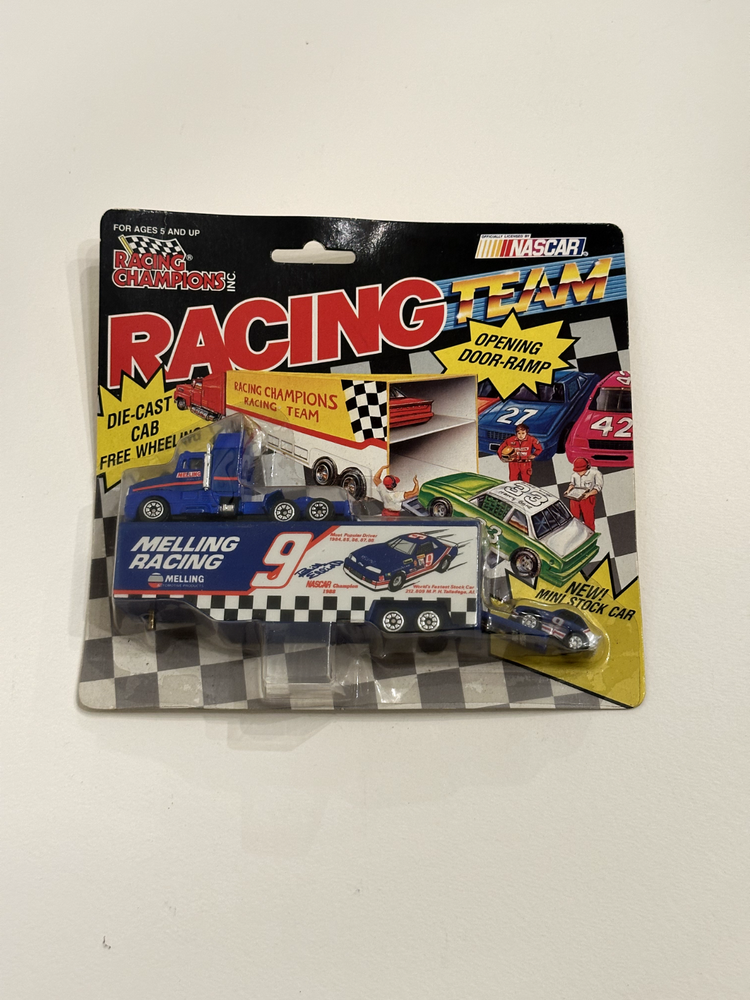 '91 Racing Champions Bill Elliot #9 Die-Cast Cab Free Wheeling w/ Mini Stock Car