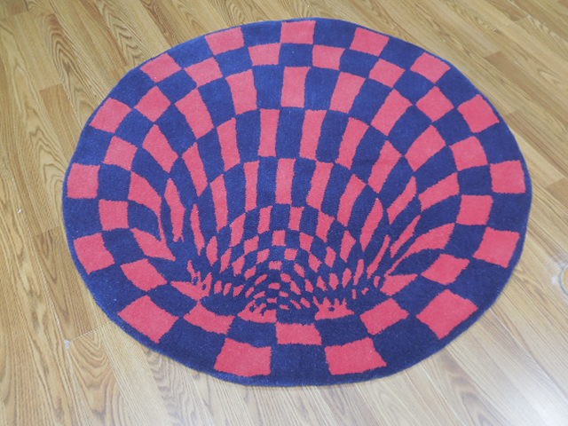 Tibetan Abstract Graffiti Rug Shape Handmade Kids Boho Rug Aesthetic Rug 4x4 Ft-image