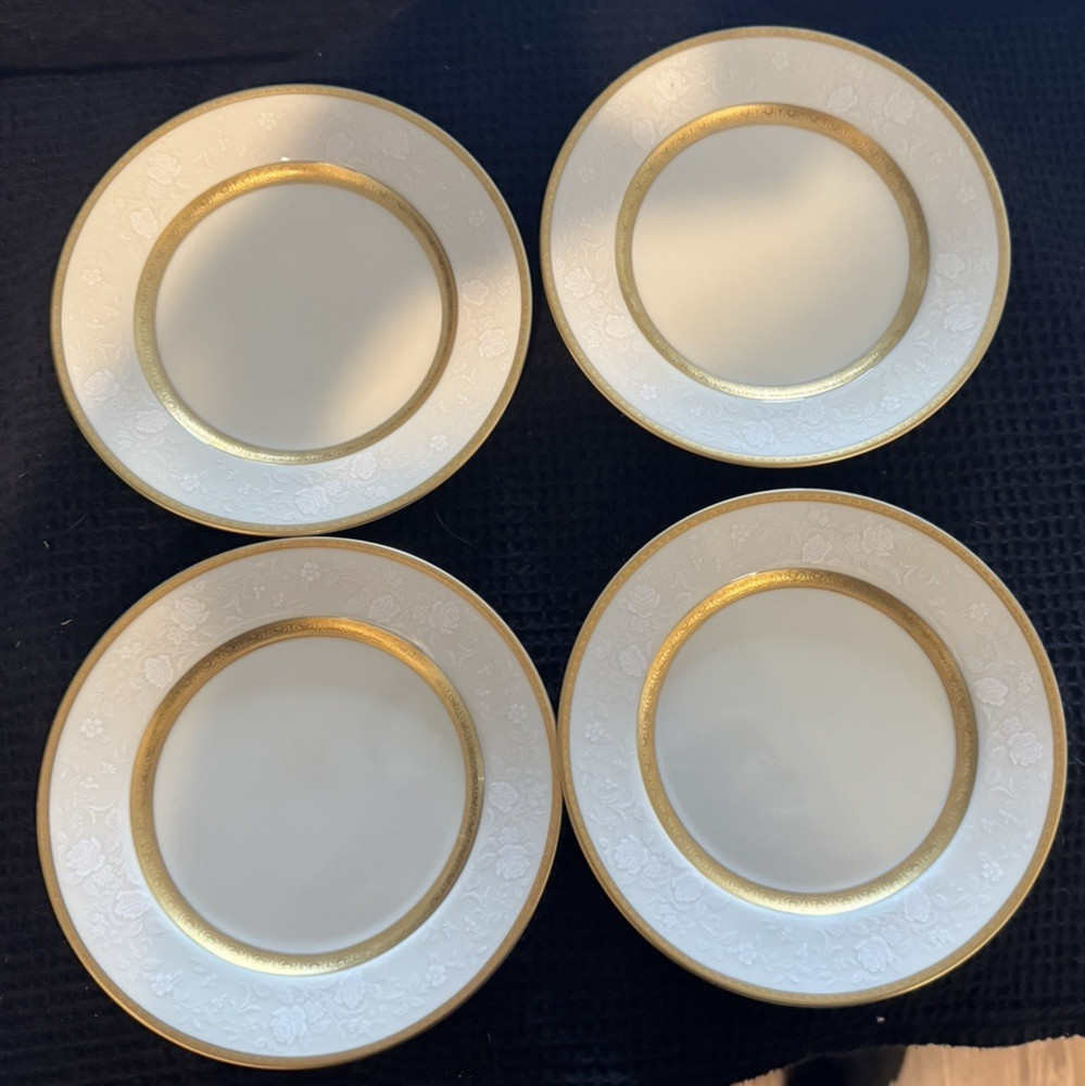 Set of 4 Mikasa Antique Lace Sandwich Plates L5531 6.5 Inch Classic Elegance