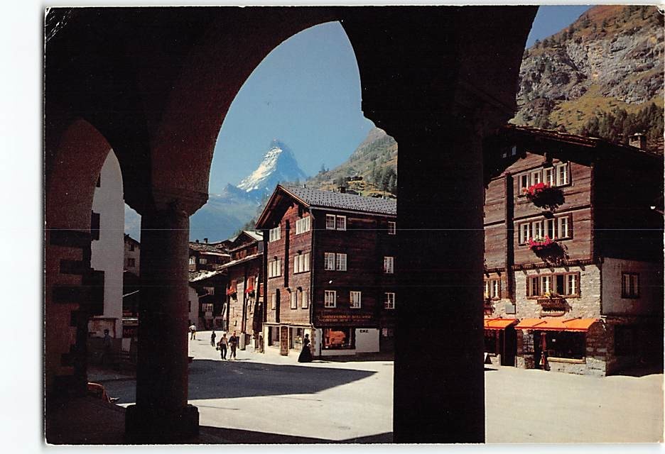 Postcard Village Scene Zermatt in Switzerland
