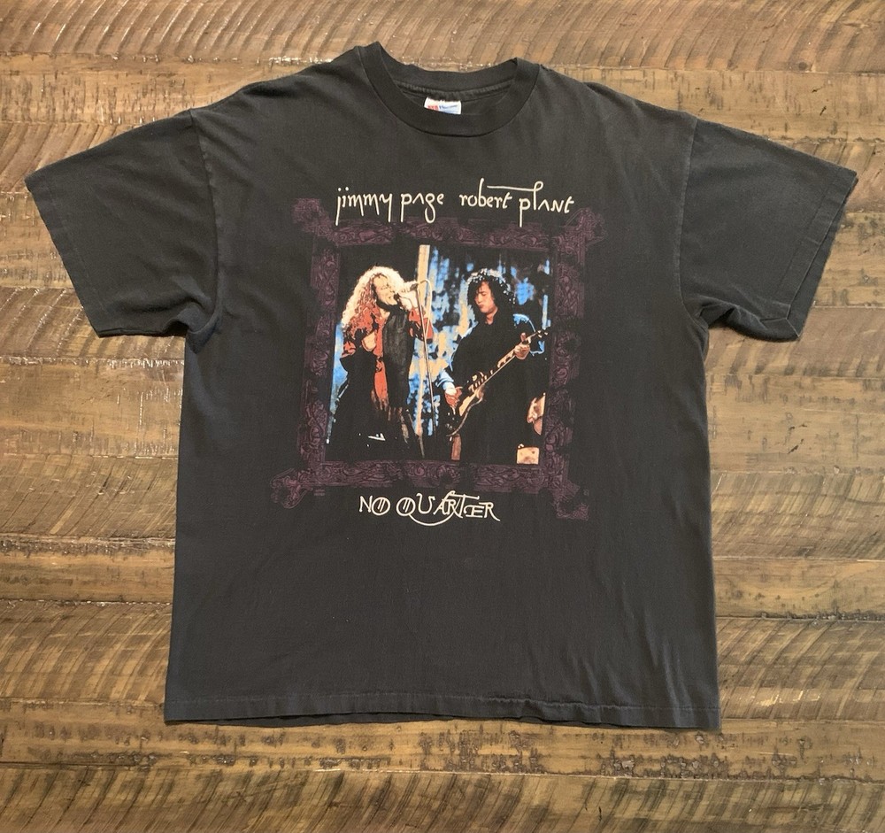 Vintage 1995 Jimmy Page Robert Plant No Quarter Tour T Shirt Large Led Zeppelin