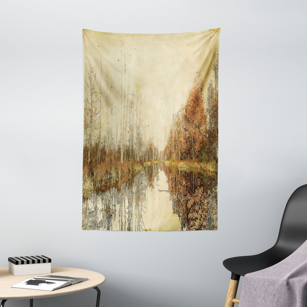 Autumn Tapestry Colorful Fallen Leaves Print Wall Hanging Decor