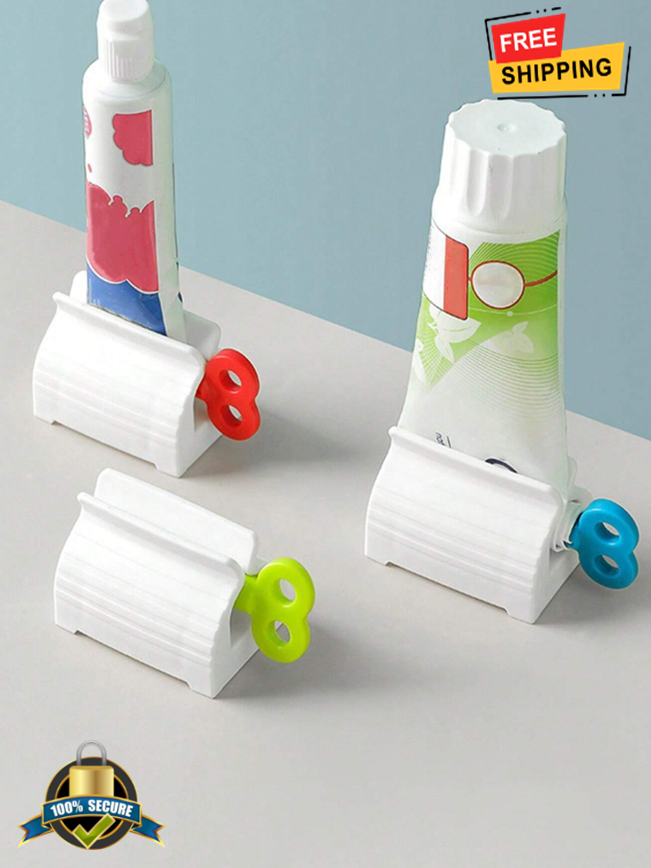 Household Toothpaste Squeezer for No Waste, Bathroom Accessories & Storage, Red