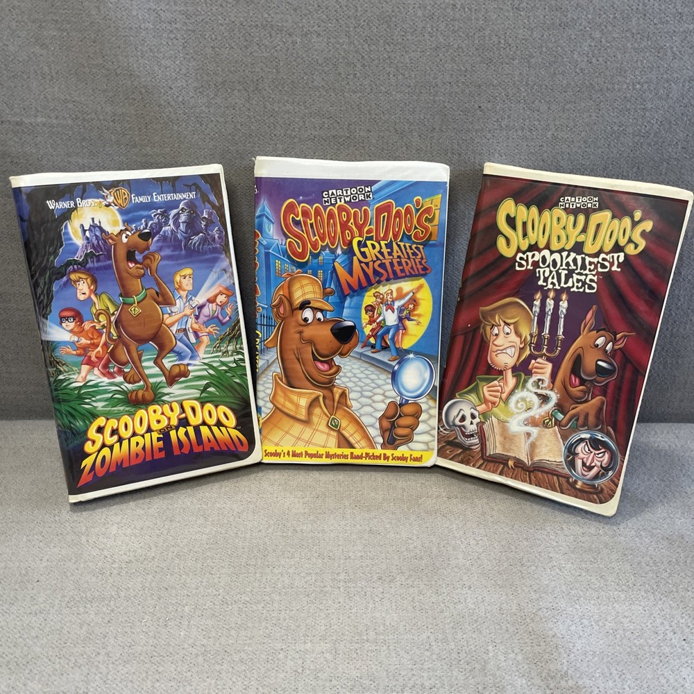 Scooby-Doo VHS Lot Of 3 Zombie Island Greatest Mystery Spookiest Tales Cartoon