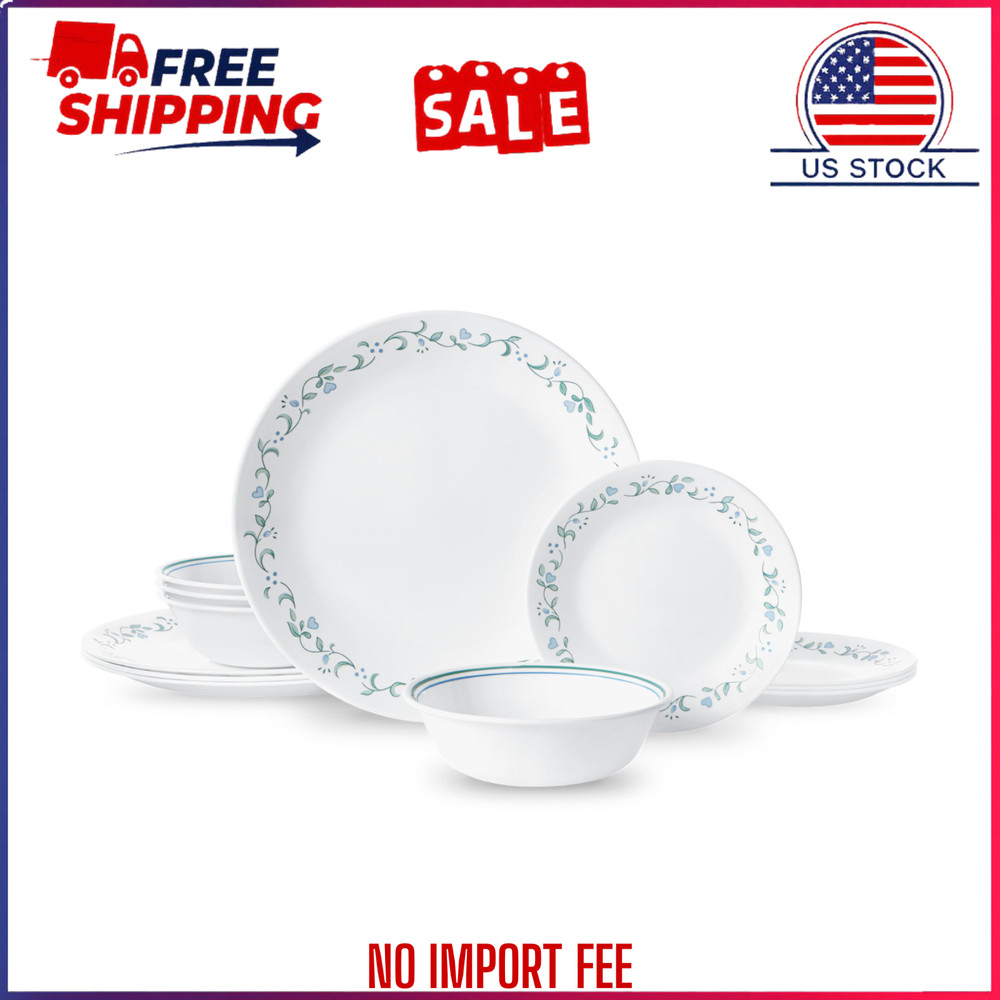Corelle Country Cottage 12-Piece Glass Dinnerware Set (Service for 4)