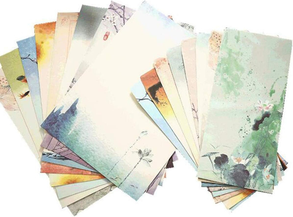 48 Pcs Letter Writing Stationery Paper Set, 32 Colorful Writing Stationery Pa...