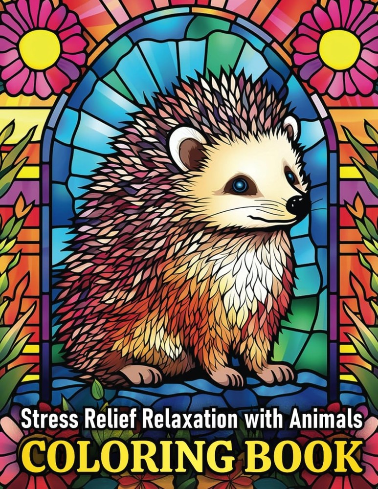 Stress Relief Relaxation With Animals Coloring Book For Adults