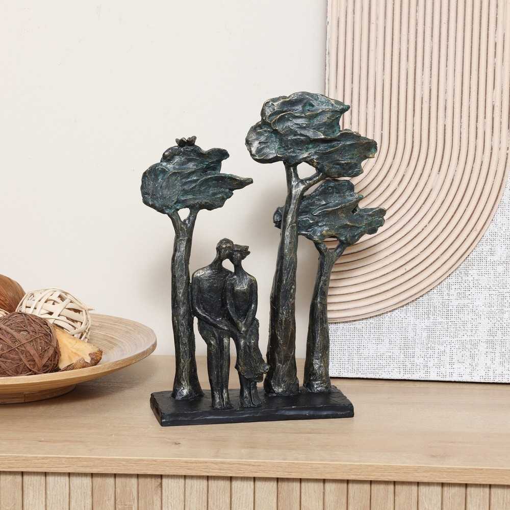 Resin Couple Love in the Park Statue Tabletop Decor
