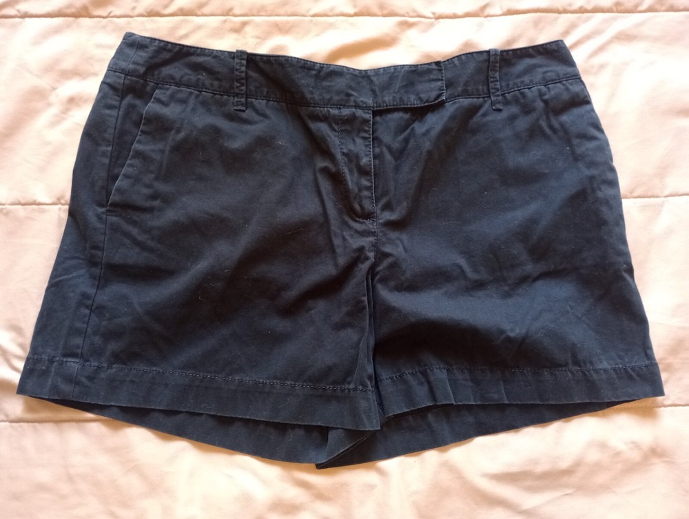 Ann Taylor LOFT Shorts Womens 10 Black The Riviera Chino Cotton Stretch Casual