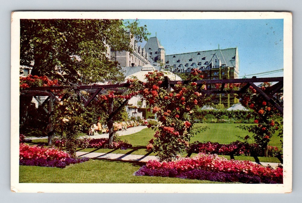 Canada- Victoria B.C Empress Hotel & Gardens Postal Old PC View Vintage Postcard