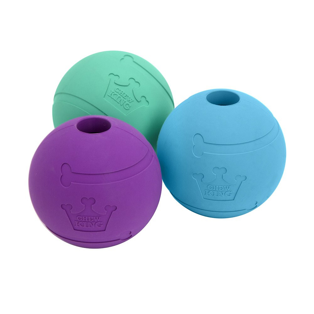 Chew King Fetch Balls Extremely Durable Natural Rubber Toy 3 inch Balls (CM-0...