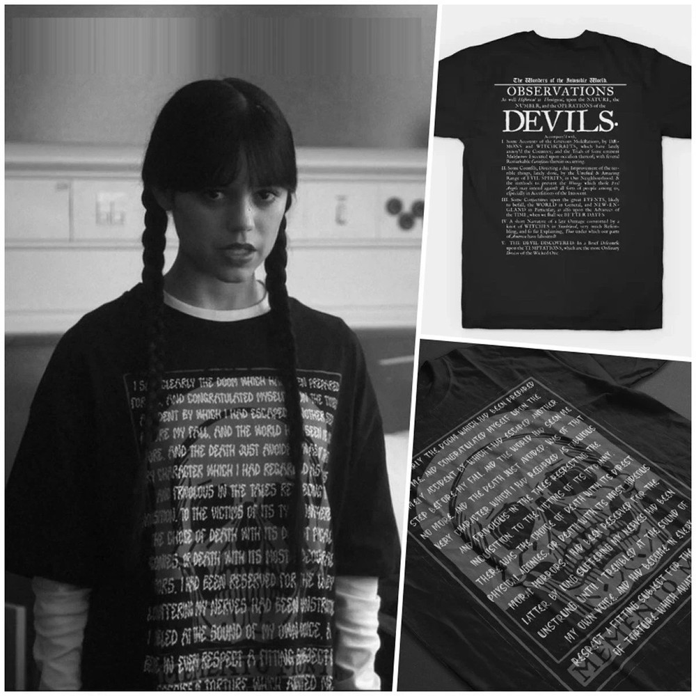 Wednesday Addams - Nevermore - Unisex Oversized Contrast-Stitched T-Shirt S-5XL
