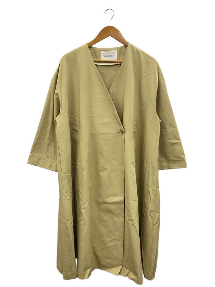 Midiumisolid Trench Coat/38/Cotton/Beg/Plain/With Tag 50301
