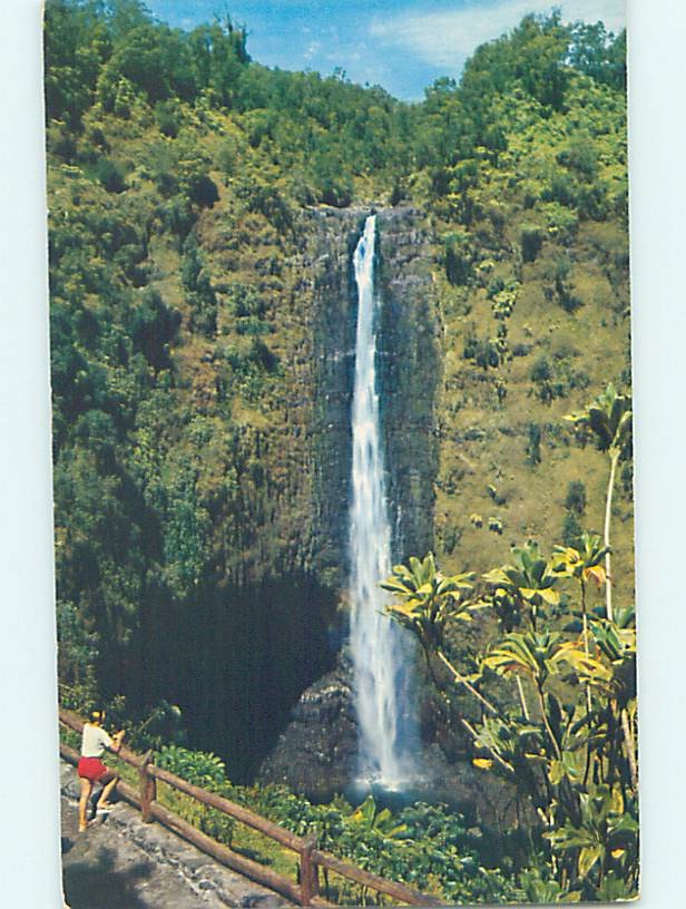 Chrome WATERFALL SCENE Hilo Hawaii HI AG3963
