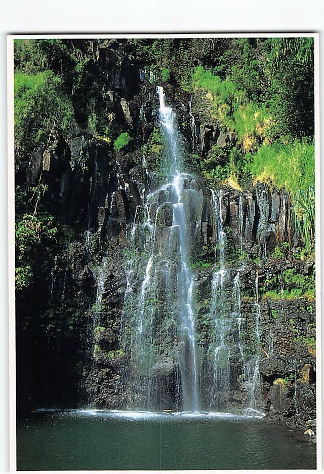 Postcard Waterfall scene Hawaii USA