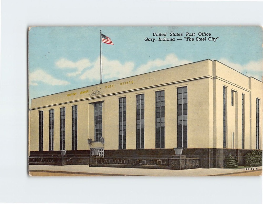 Postcard United States Post Office Gary Indiana USA