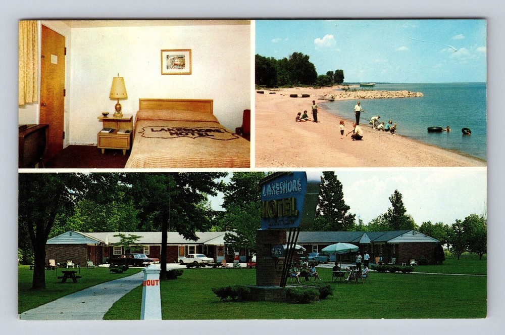 Port Huron MI-Michigan, Lakeshore Motel & Apts. Advertising, Vintage Postcard