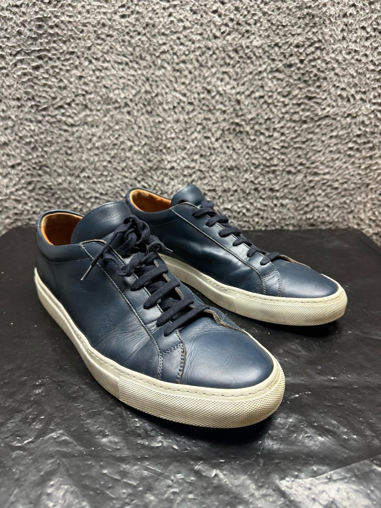 Common Projects Original Achilles Lace Up Leather Sneaker Blue Mens Size 46 US-image