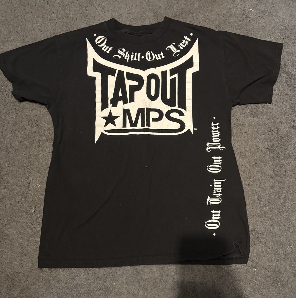 Tapout MPS MMA T Shirt Mens Large Black Y2K Streetwear Fightwear