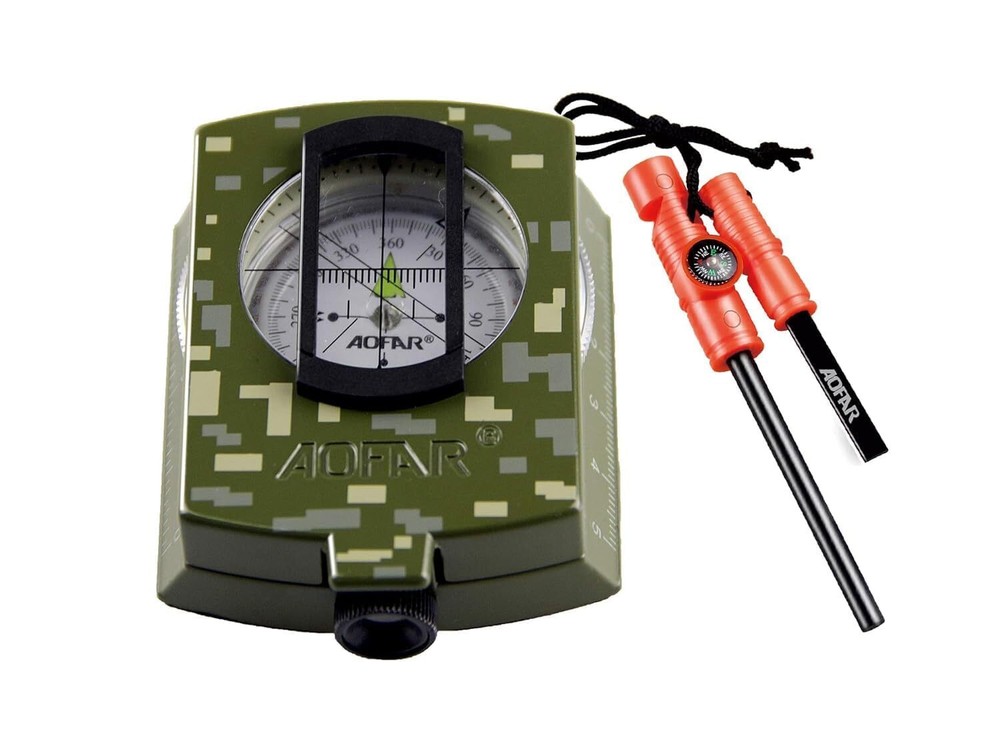 Military Compass Fire Starter AF4580/381 Lensatic Survival Kit