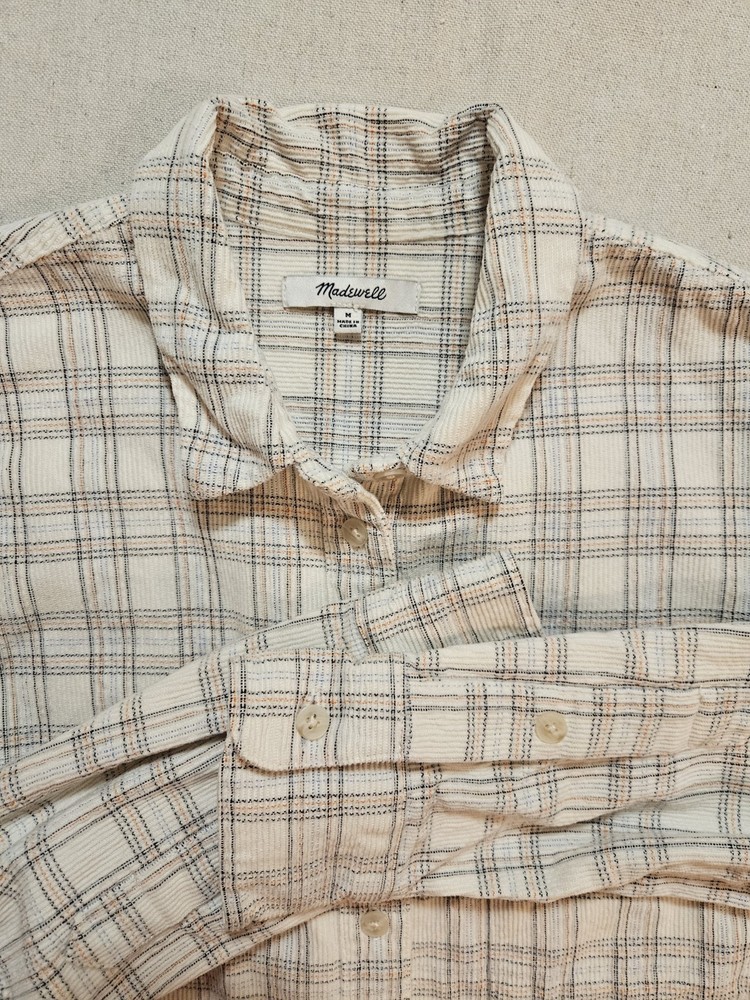 Madewell Corduroy Oversized Ex-Boyfriend Shirt in Lombard Plaid Women’s Medium