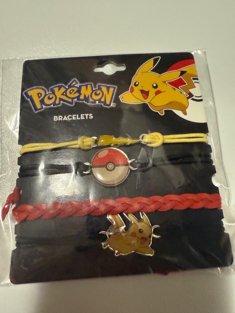 Set of 4 Stylish Pokemon Bracelets Featuring Pikachu Thunder Pokeball Accessories