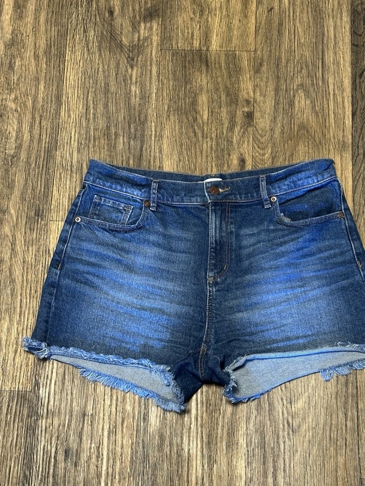 LOFT High Rise Dark Wash Blue Denim Jean Cut Off Shorts Women's Size 29/8