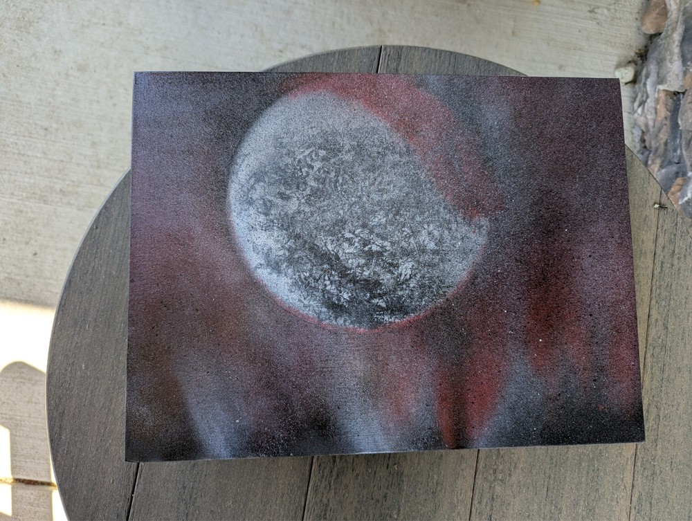 cool one of a kind red black and white space artwork