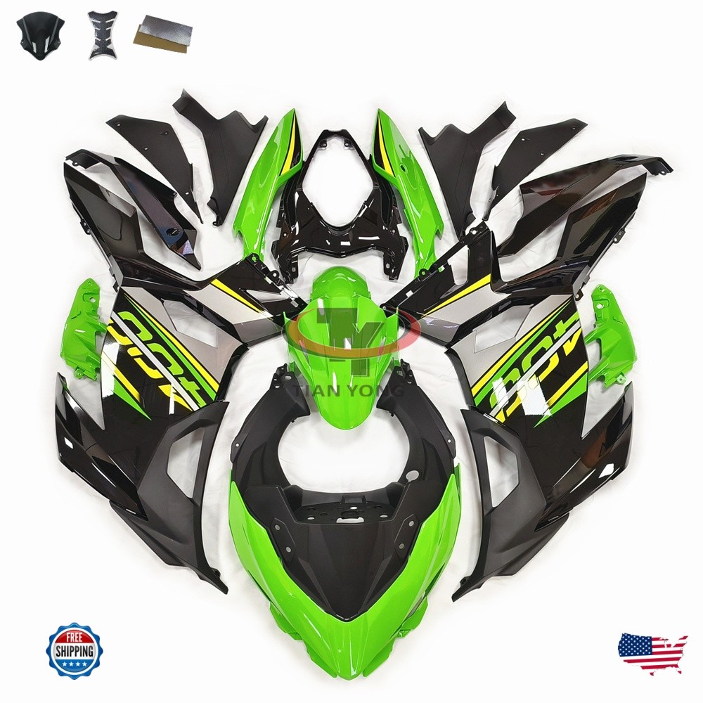 Green Yellow Fairing Kit For Kawasaki Ninja 400 2018-2023 EX400 Injection Body