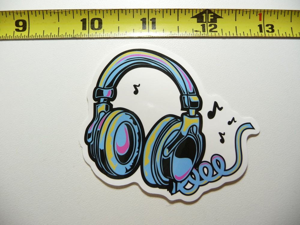 Hip Hop Rap Music Style Street Headphone Notes Decal Sticker